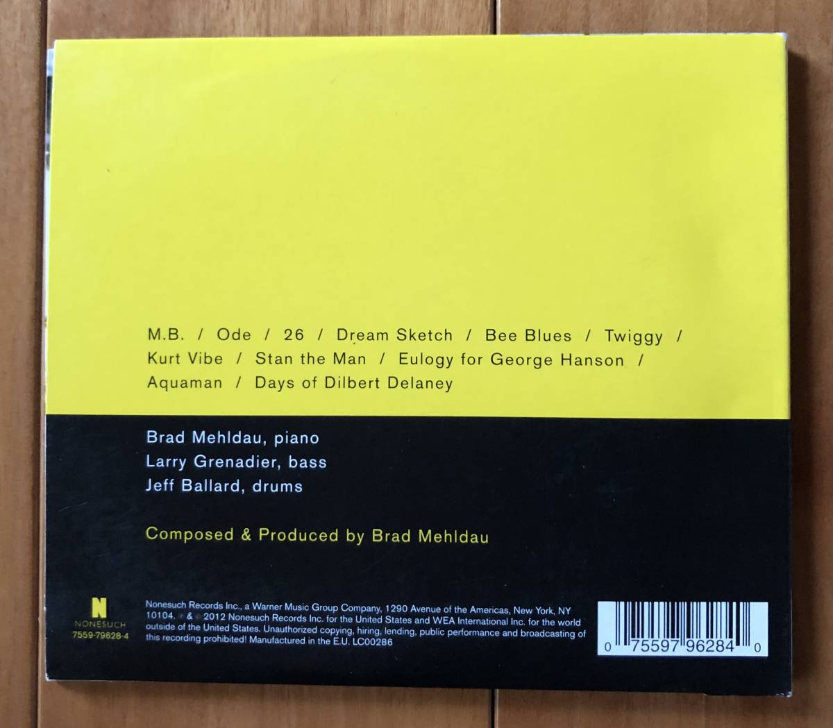 CD-Jan / 米 Nonesuch Records / BRAD MEHLDAU TRIO / ODE_画像2