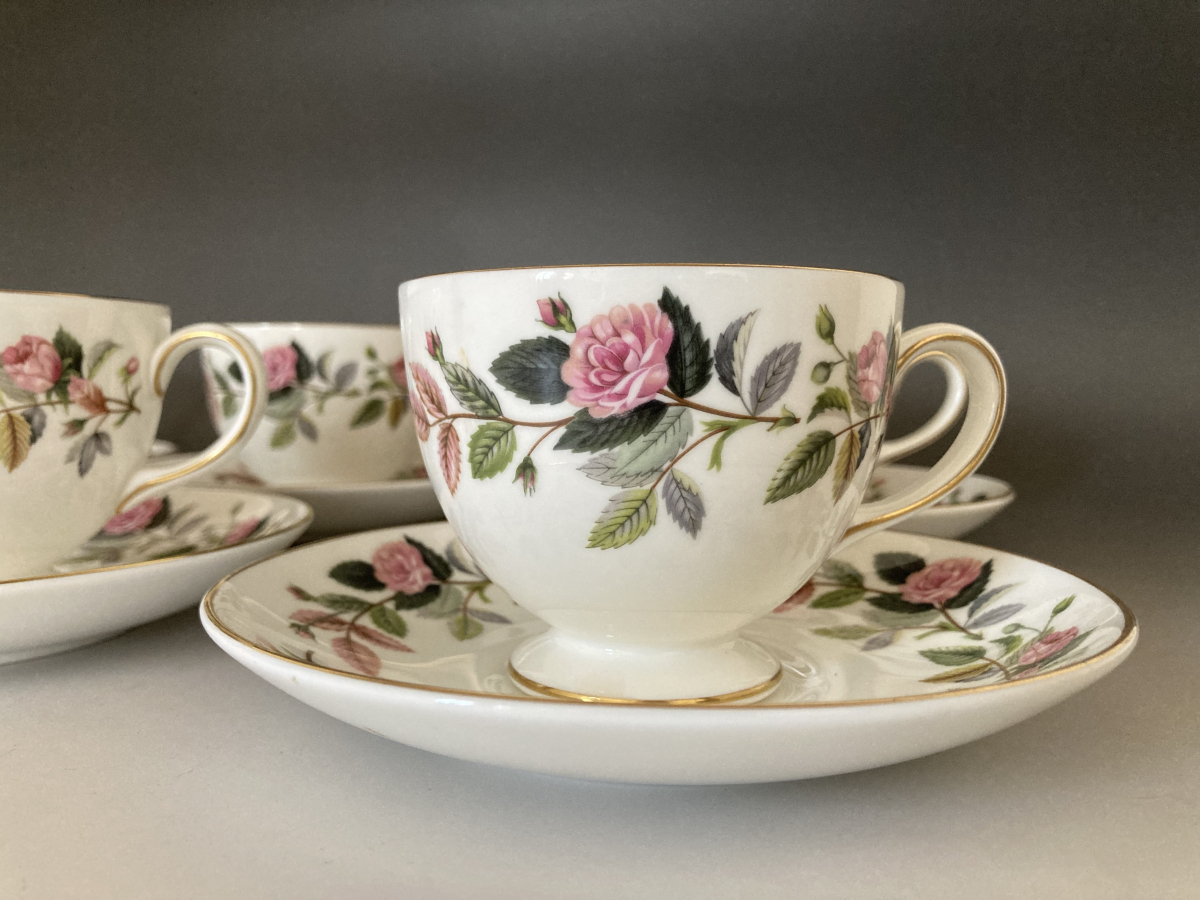 WEDGWOOD ウェッジウッド HATHAWAY ROSE ハサウェイローズ カップ&ソーサー 6客揃 ヴィンテージ_画像2