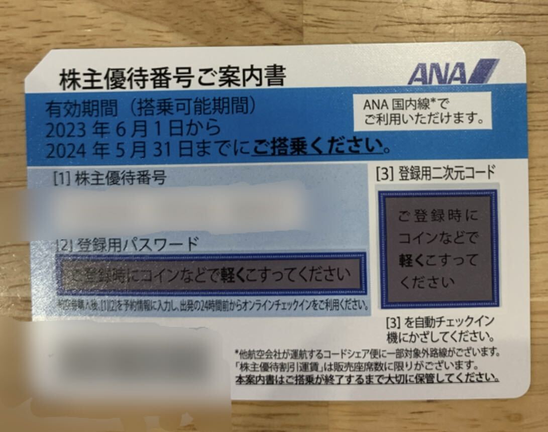 2枚　定額出品　即決　ANA 全日空 株主優待券　5月末まで_画像1