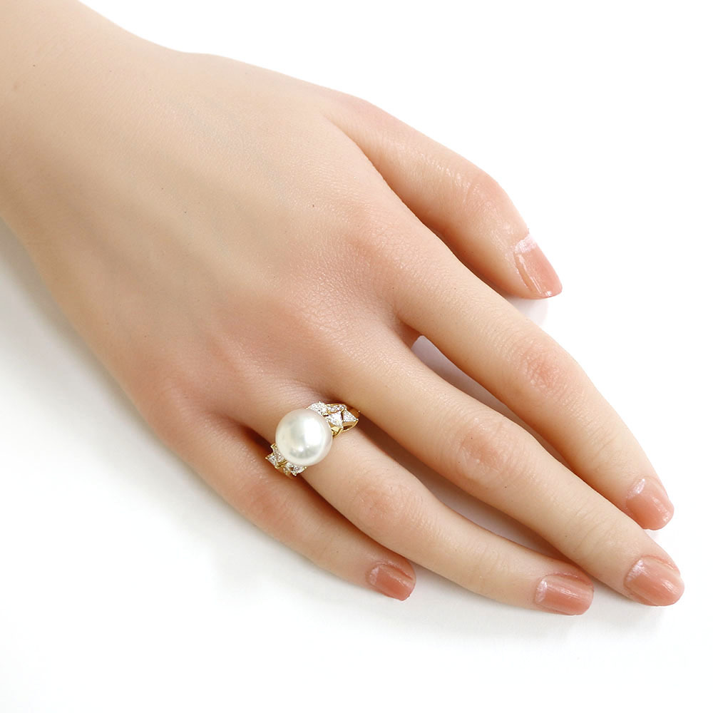  Mikimoto MIKIMOT уплотнительное кольцо кольцо 8 номер 18 золотой K18 Gold жемчуг женский б/у прекрасный товар предел снижение цены праздник 10-OF