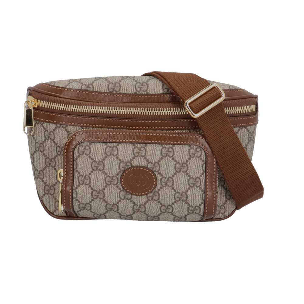 グッチ GGラージベルトバッグ GGスプリーム ボディバッグ GGスプリームキャンバス 733240 527066 ブラウン メンズ GUCCI 中古 美品_画像1