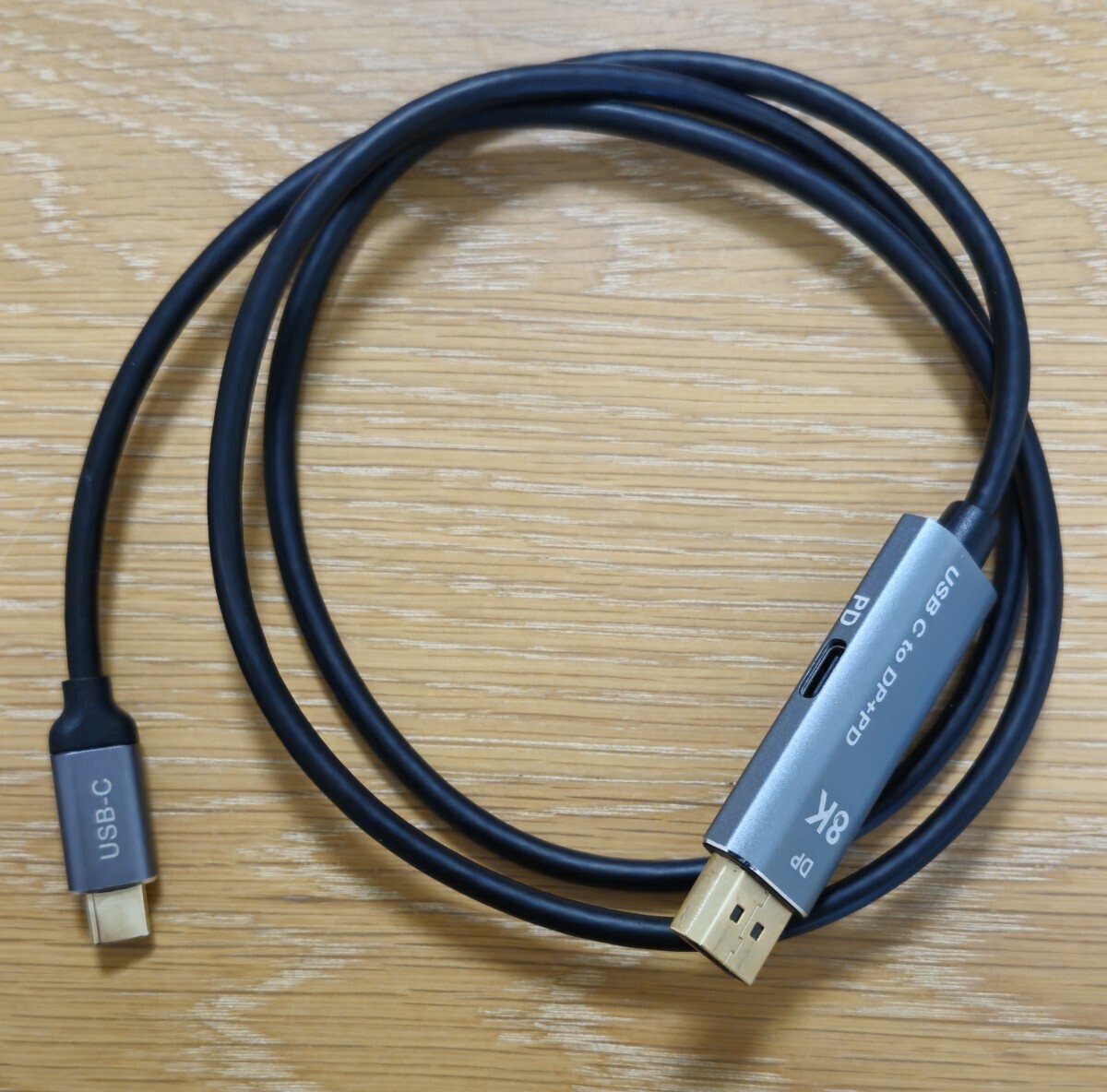 USB-C→DP変換ケーブル 1m USB PD対応 Type-C DisplayPort1.4_画像1