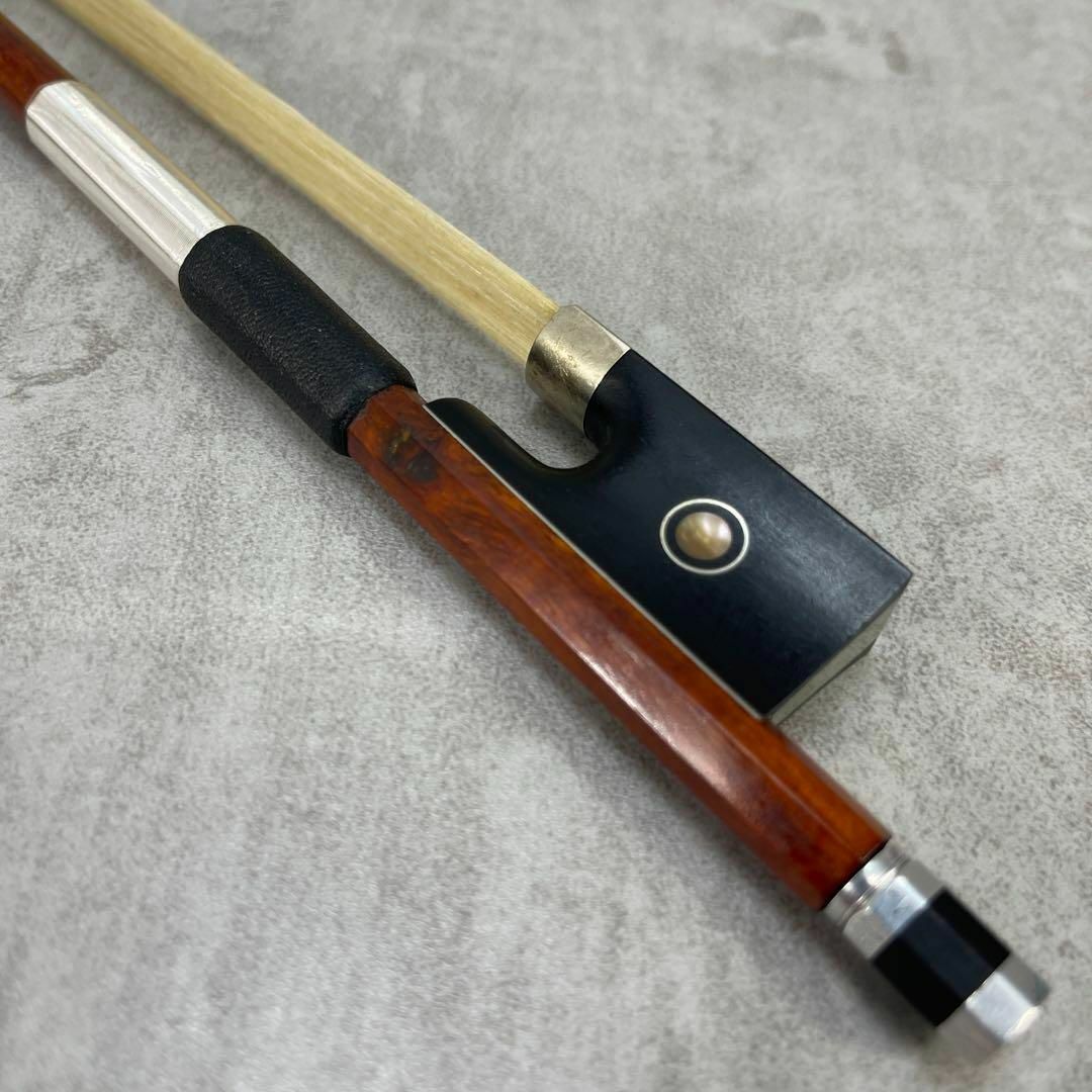 K.SHIMORA　シモーラ　バイオリン弓　4/4　フルサイズ対応　ドイツ BOW ボウ 弓 貝装飾 バイオリン ヴァイオリン 弦楽器_画像6