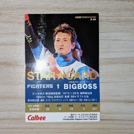 2022プロ野球チップス　BIGBOSS 