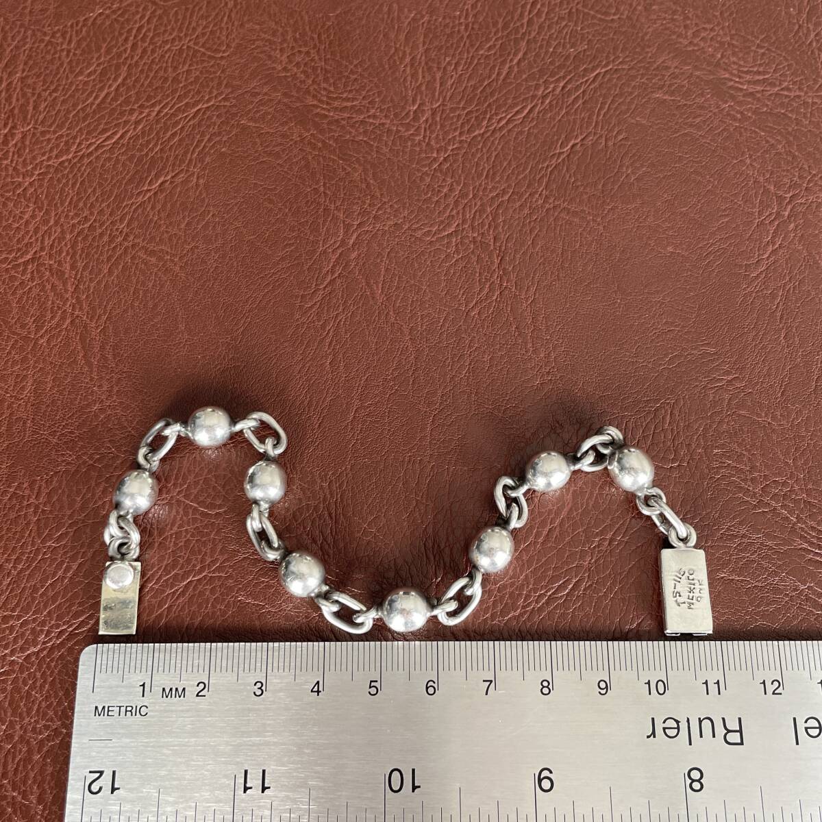 メキシコ シルバー 925 ビンテージ メンズ ブレスレット ボール ヴィンテージ mexico silver bracelet アクセサリー レア 希少 限定1_画像5