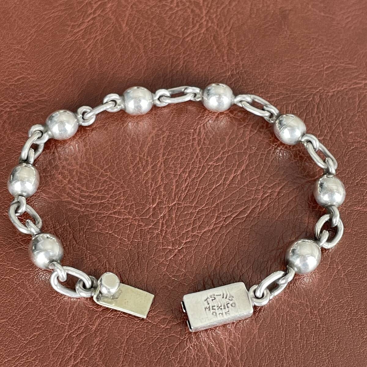 メキシコ シルバー 925 ビンテージ メンズ ブレスレット ボール ヴィンテージ mexico silver bracelet アクセサリー レア 希少 限定1_画像8