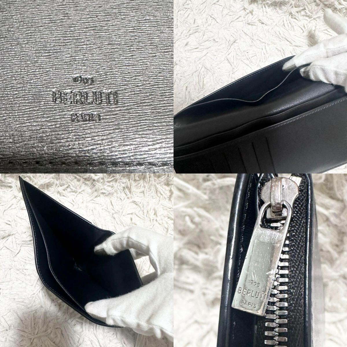 Berluti/美品 長財布 ベルルッティ カリグラフィ ブルー　箱付き　ネオサンタル 近年モデル　希少　折り財布　スクリムトスワイプ_画像8