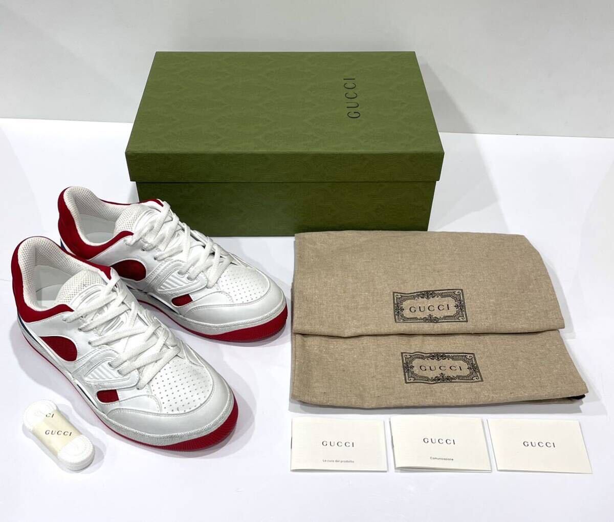 未使用 GUCCI グッチ レザー スニーカー697882 BASKET 未使用 GUCCI グッチ レザー スニーカー697882 BASKET