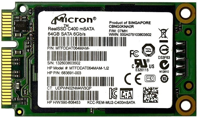  free shipping * Micron RealSSD C400 mSATA 64GB SATA 6Gb/s SSD MTFDDAT064MAM mSATA SSD[ used ]