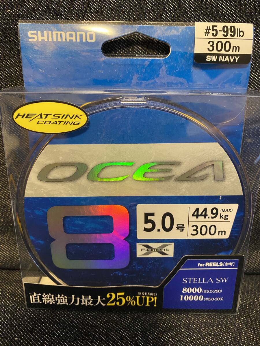 SHIMANO OCEA8 5号 99lb 300m 44.9kg PEライン　シマノ　オシア8 SW NAVY_画像1