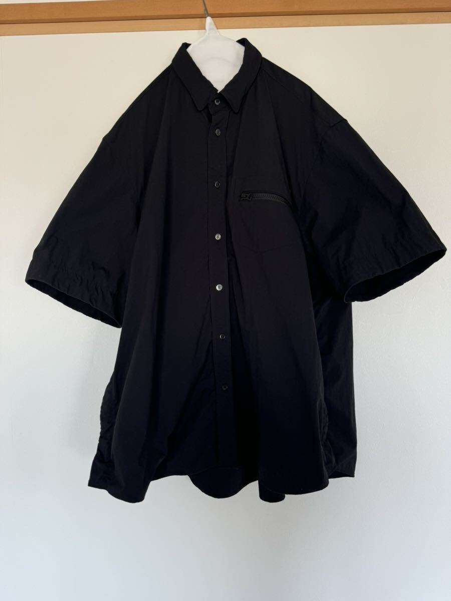 sacai Taslan Nylon Shirt BLACKサイズ3 半袖シャツの画像1