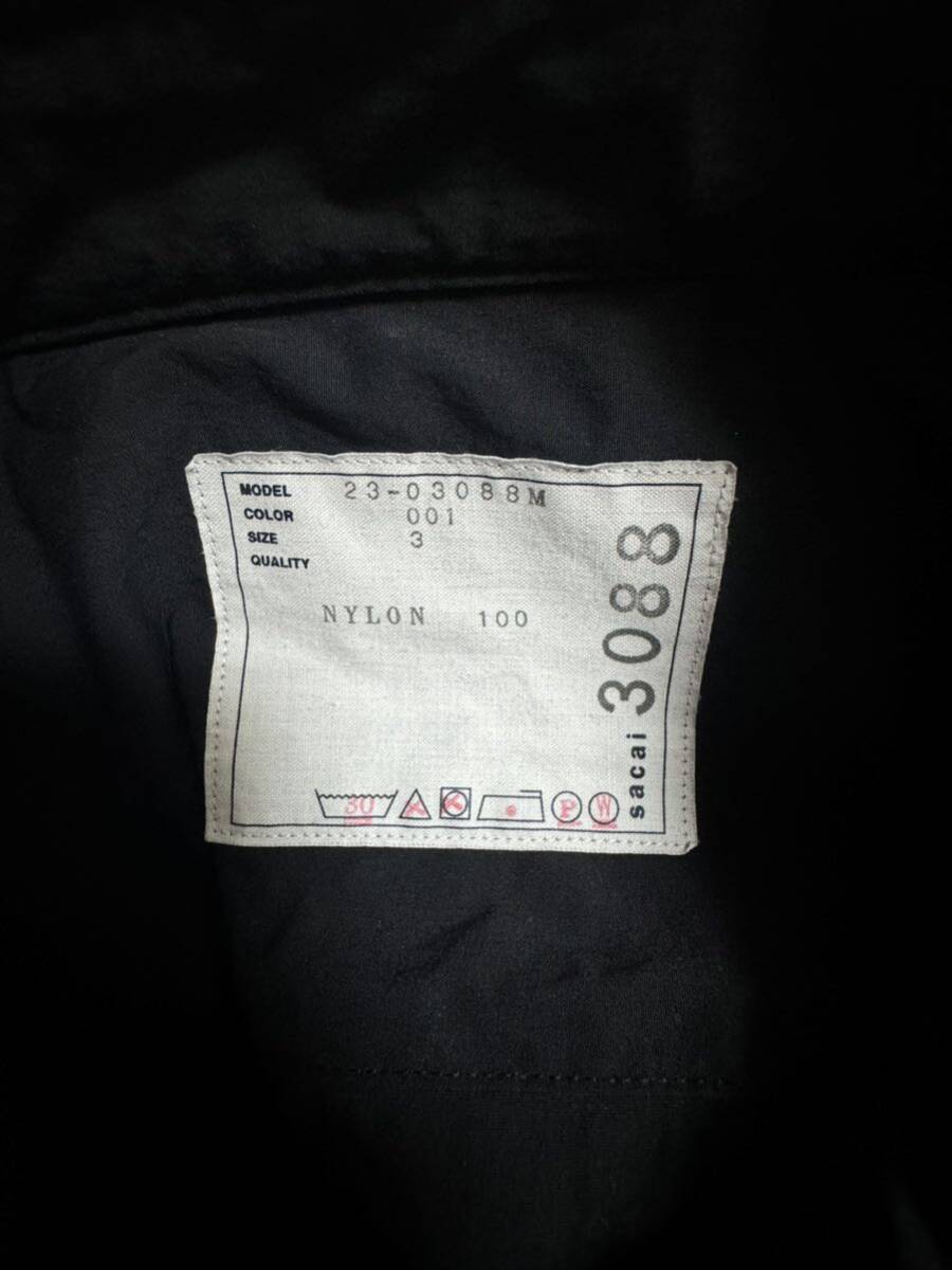 sacai Taslan Nylon Shirt BLACKサイズ3 半袖シャツの画像5