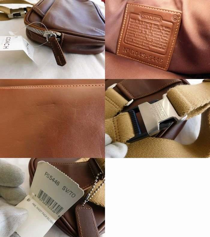  beautiful goods Coach 5446 # body bag belt bag leather Brown tea COACH *6Eni100