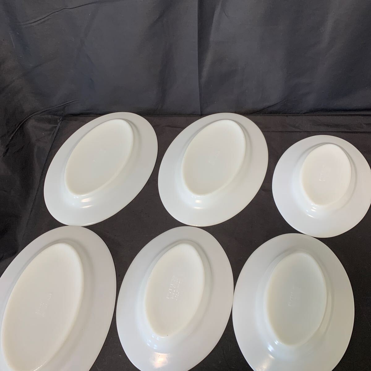 PYREX パイレックス プレート 7枚 まとめ 2サイズ カッパーフィリグリー オーバルプレート お皿 アメリカ ヴィンテージ 食器 の画像6