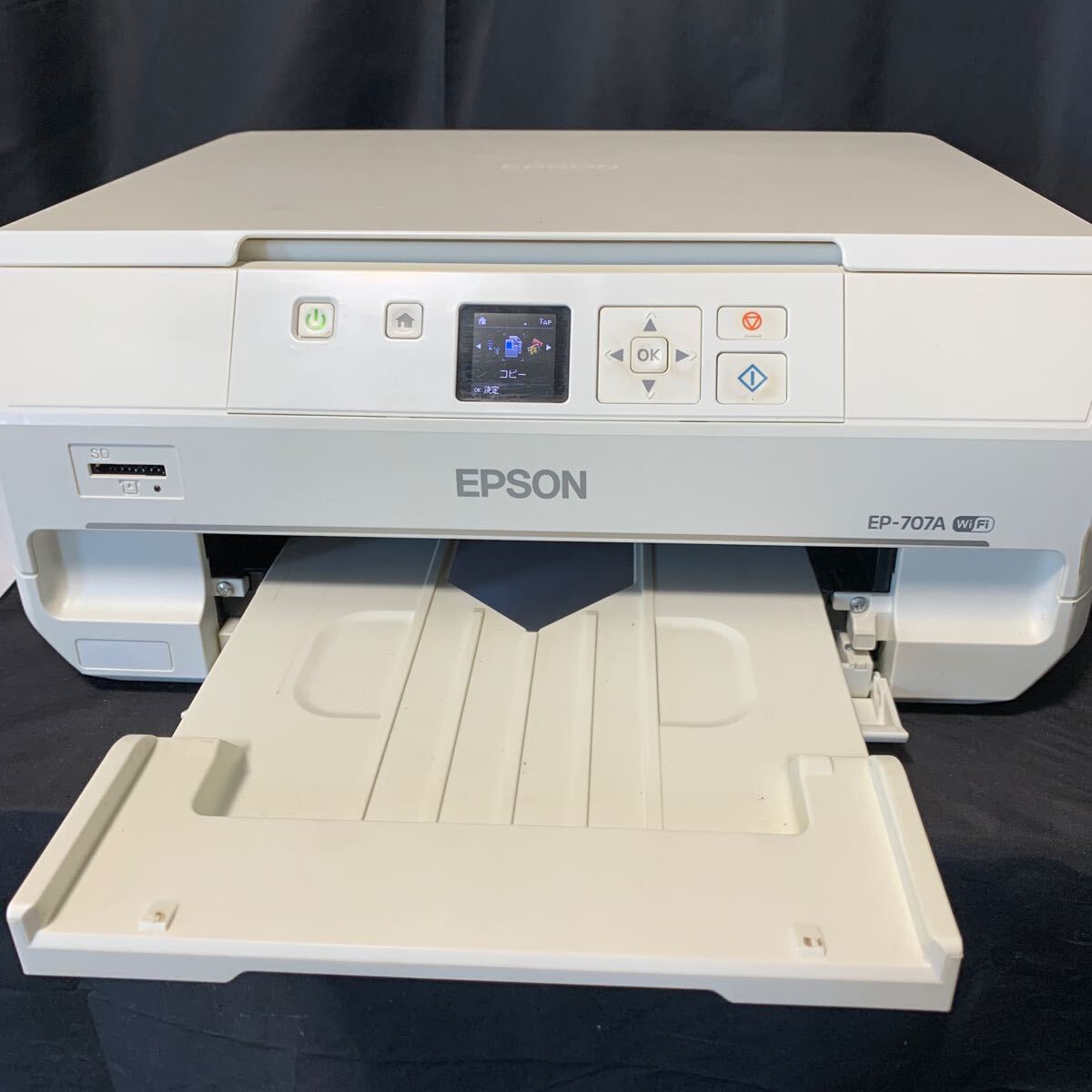 EPSON エプソン インクジェットプリンター EP-707A ホワイト 通電確認済み インクジェット複合機 カラリオ プリンター の画像3