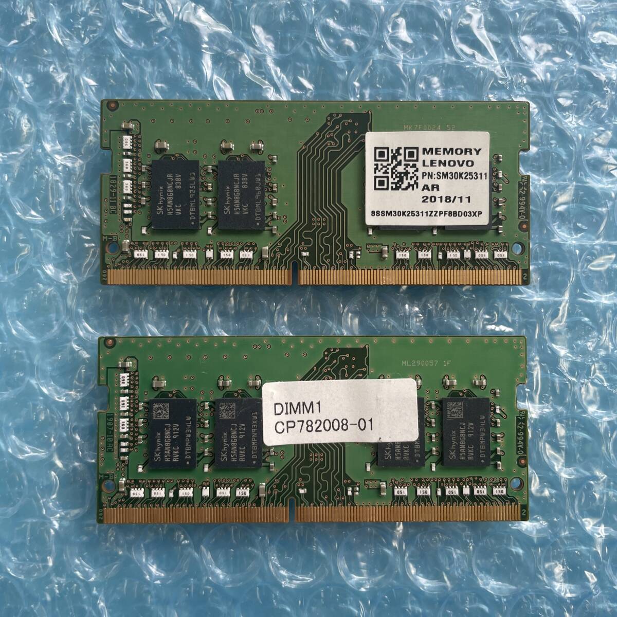 SKhynix 8GB×2枚 計16GB DDR4 PC4-2666V-SA1-11 中古 ノートPC用 メモリ 【NM-318】_画像2