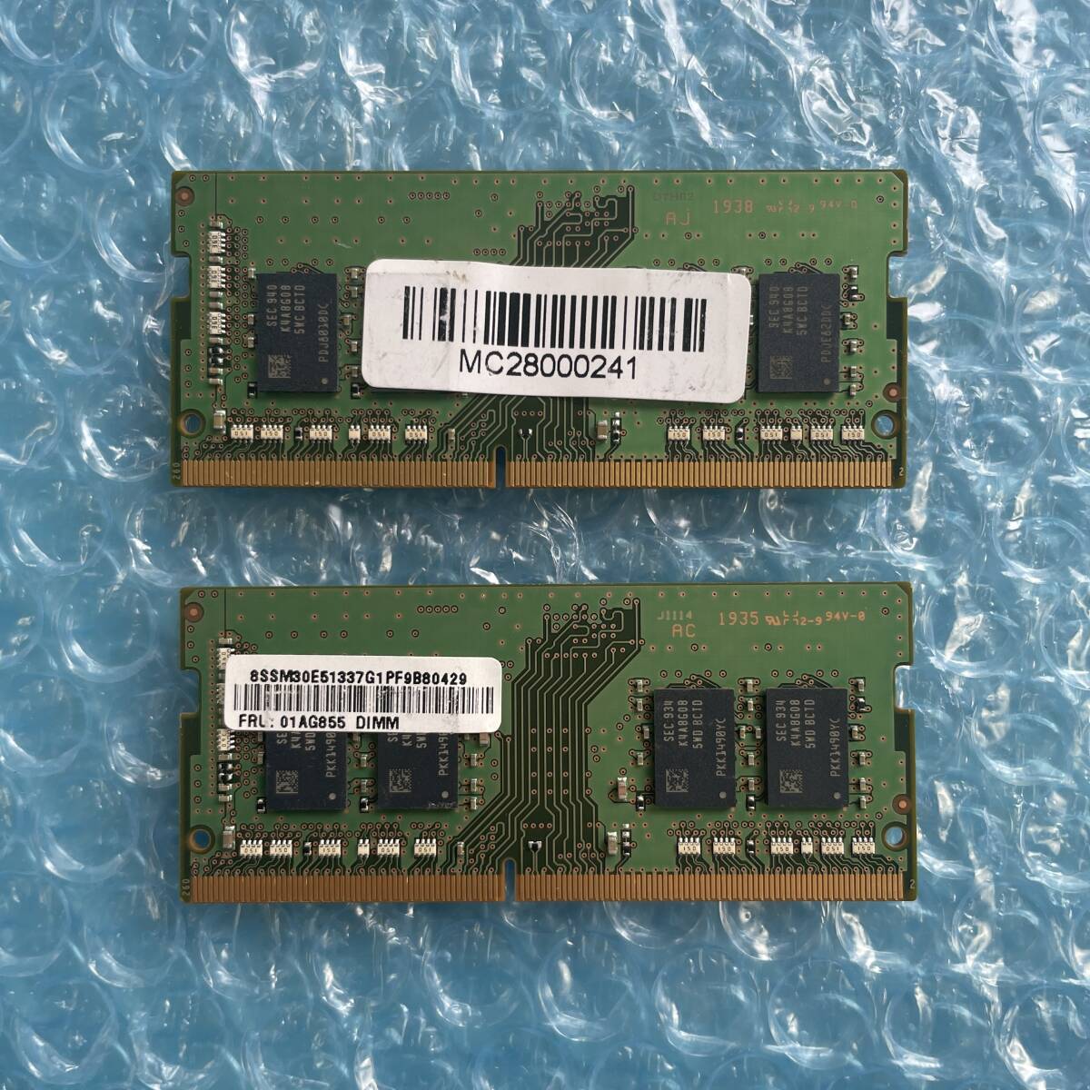 SAMSUNG 8GB×2枚 計16GB DDR4 PC4-2666V-SA1-11 中古 ノートPC用 メモリ 【NM-319】_画像2