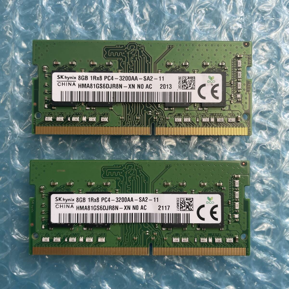 SKhynix 8GB×2枚 計16GB DDR4 PC4-3200AA-SA2-11 中古 ノートPC用 メモリ 【NM-329】_画像1