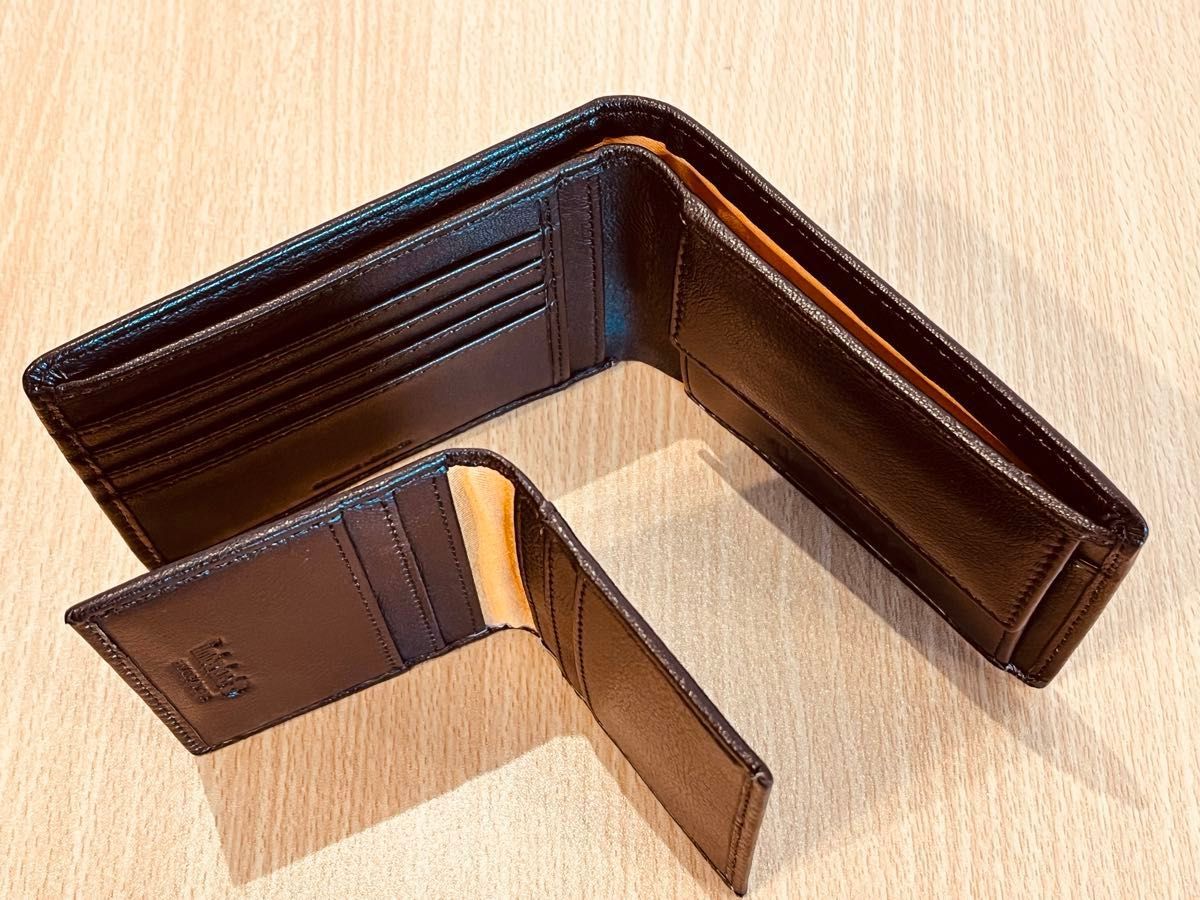 新品 2点セット ティンバーランド　レザー　財布　カードケース　ブラウン　スキミング防止