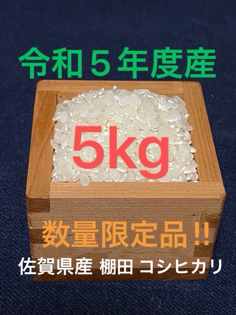 佐賀県産　コシヒカリ　棚田米　令和5年度産　数量限定　5kg 