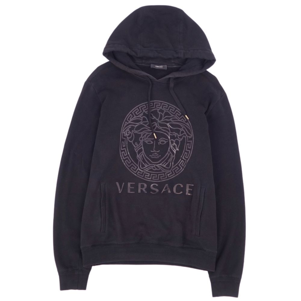 ヴェルサーチ VERSACE パーカー フーディー メデューサ プルオーバー コットン トップス メンズ M ブラック cf05mm-rm11e27517_画像1