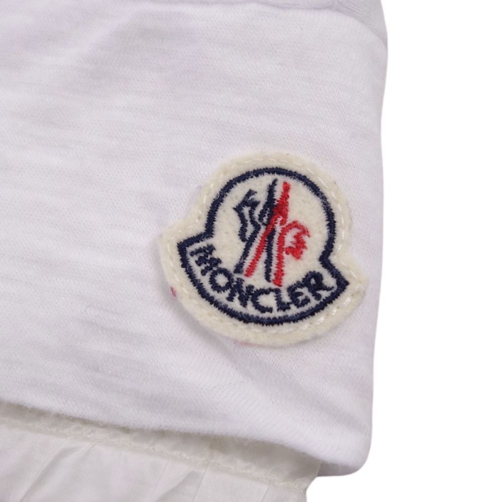 美品 モンクレール MONCLER Tシャツ MAGLIA カットソー ショートスリーブ コットン ナイロン トップス メンズ L 白 cf05mm-rm11e27527_画像7