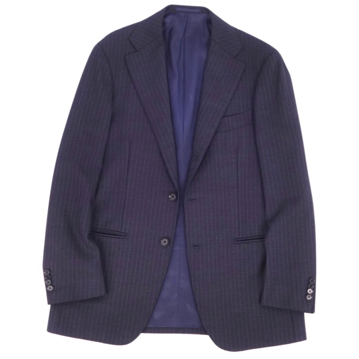 美品 リングヂャケット RING JACKET セットアップ スーツ ジャケット スラックスパンツ ストライプ ウール メンズ 46 cf05on-rm05f10202_画像4