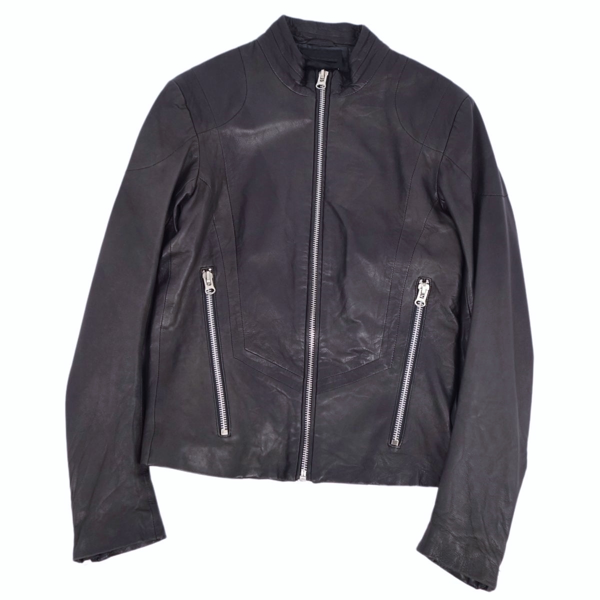 ディーゼルブラックゴールド DIESEL BLACK GOLD レザージャケット シングルライダース 羊革 アウター メンズ 44 cf05ot-rm11r06819_画像1