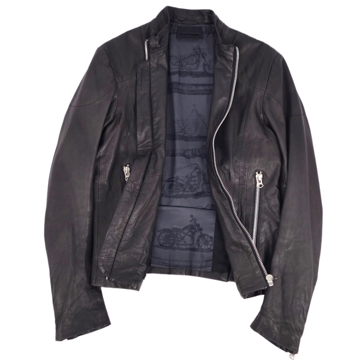 ディーゼルブラックゴールド DIESEL BLACK GOLD レザージャケット シングルライダース 羊革 アウター メンズ 44 cf05ot-rm11r06819_画像2