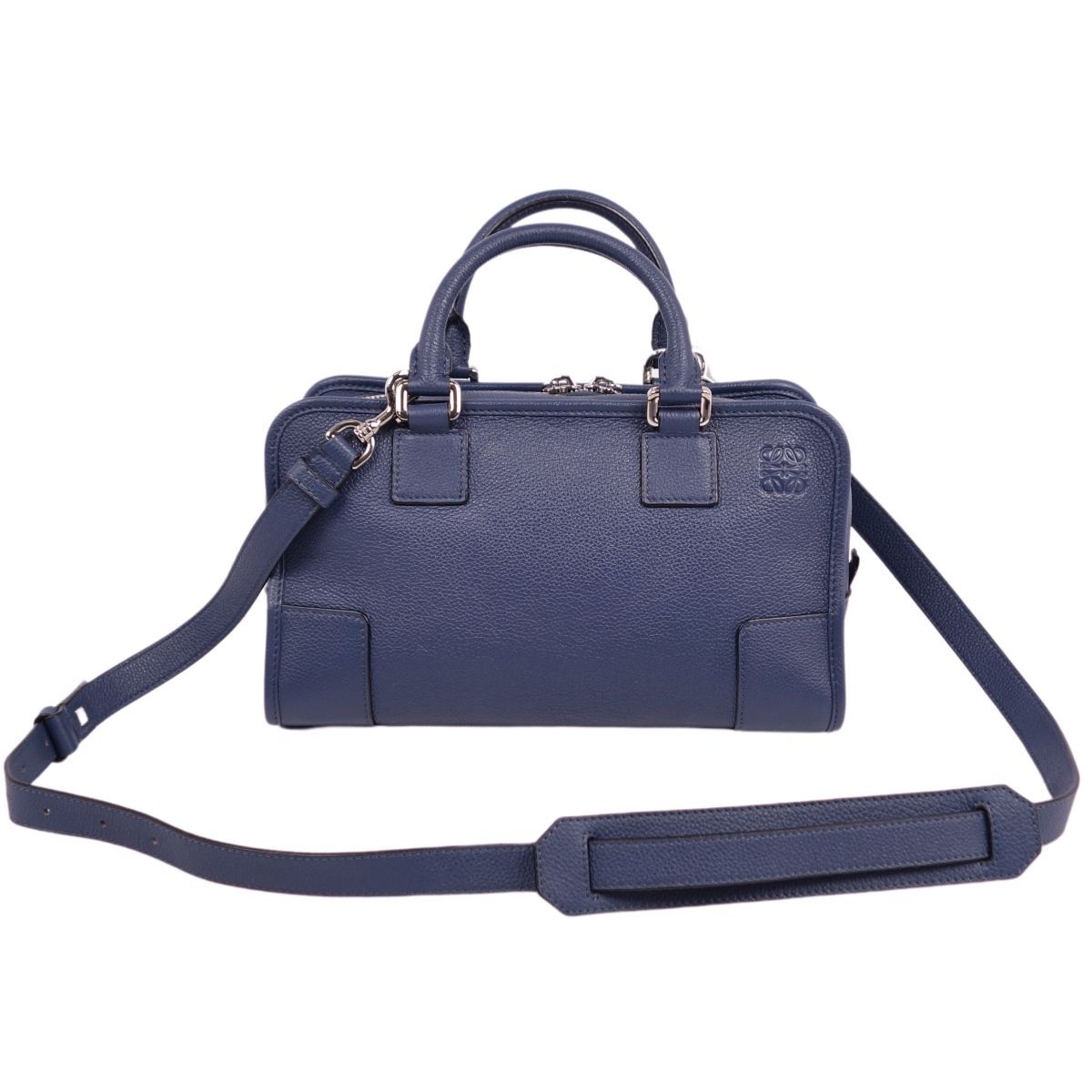 極美品 ロエベ LOEWE バッグ 2way ハンドバッグ ショルダーバッグ アマソナ28 アナグラム レザー カバン レディース cf05ot-rm05f10162_画像4