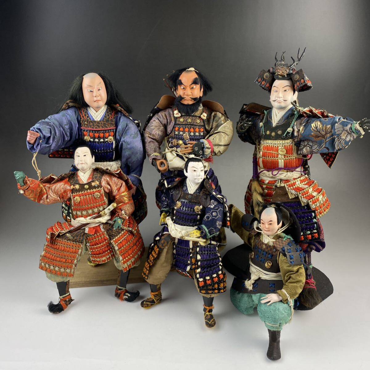 ◆時代 武者人形 6体 節句飾り 五月人形 保管品 日本人形 _画像1