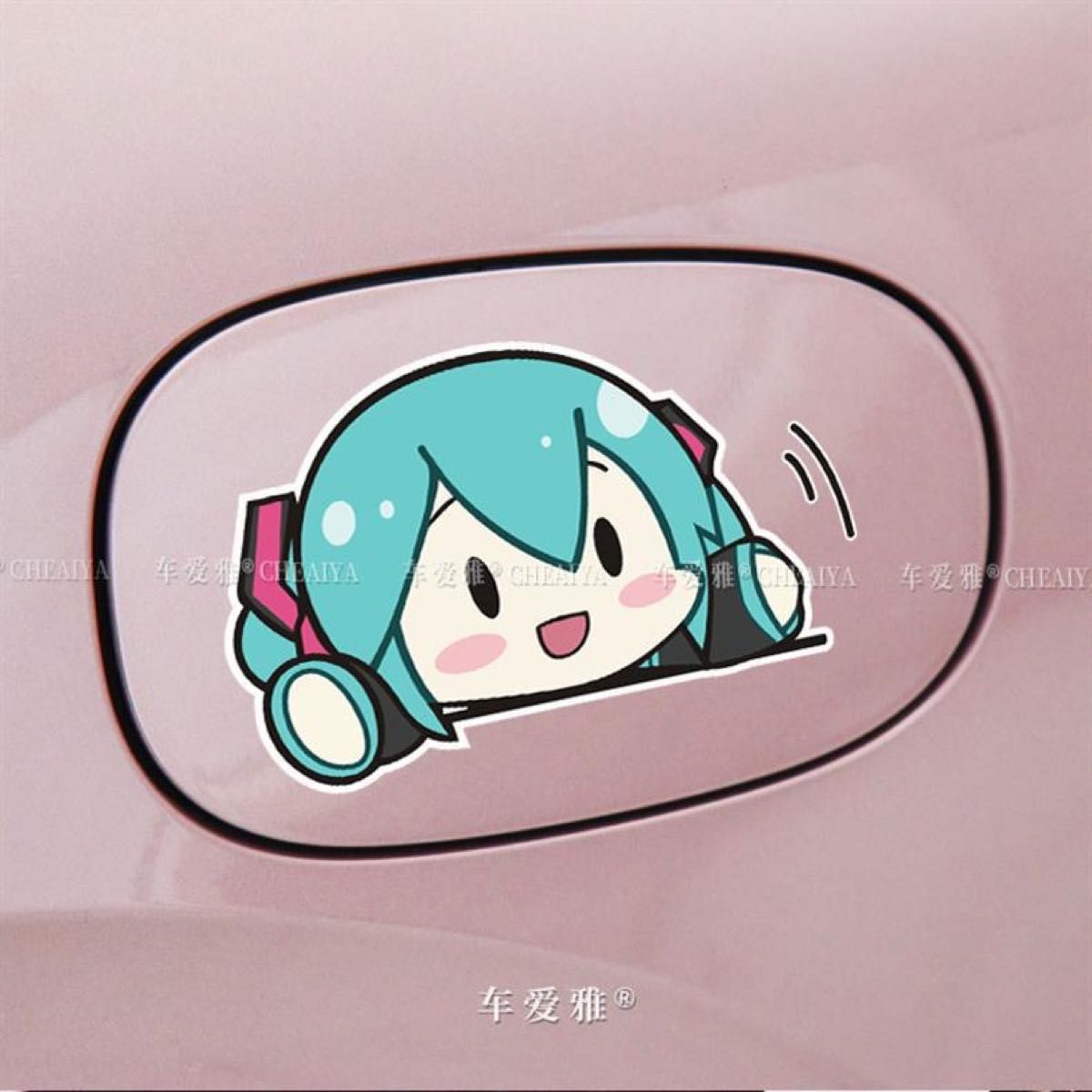 【二枚セット】初音ミク　車ステッカー 初ステッカースーツケース 車 バイク ヘルメット