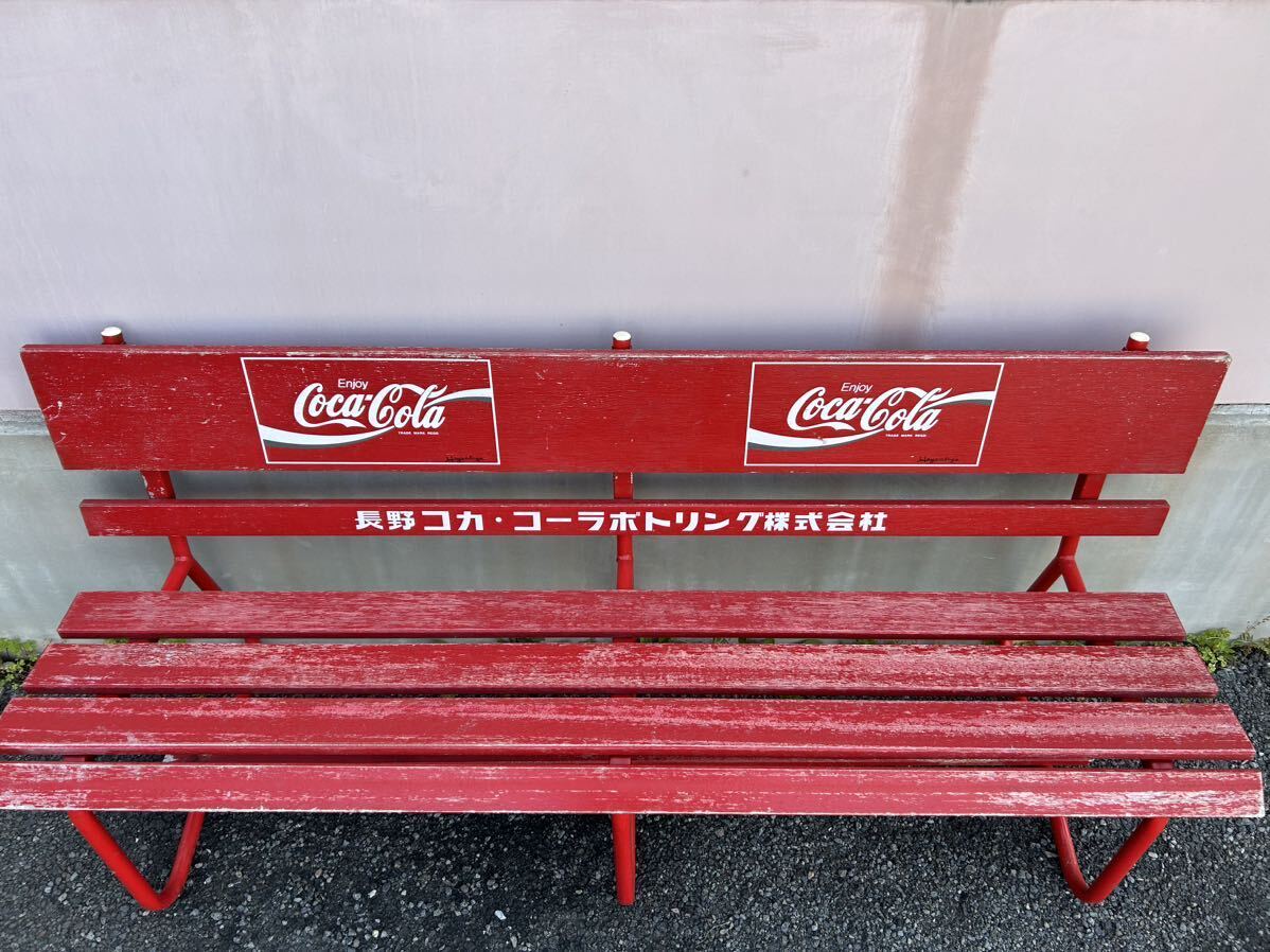 [ 1 иен старт! подлинная вещь ]Coca Cola Coca Cola bench стул длина стул из дерева дерево античный Vintage не продается Showa Retro прекрасный б/у 