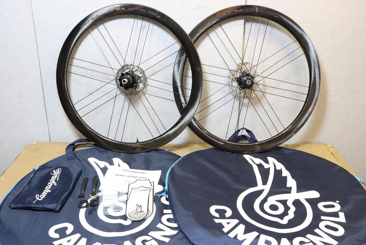 値下○Campagnolo カンパニョーロ BORA ULTRA WTO 45 DB シマノ11s クリンチャー チューブレス 2WAYFIT CULT カーボンホイールセット難あり