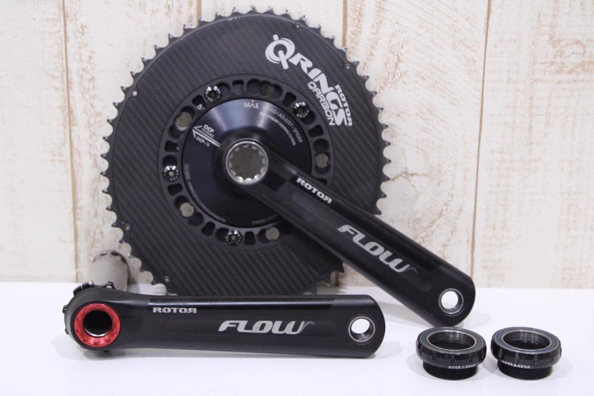 ★ROTOR ローター 3D+ FLOW 175mm 53/38T 2x11s クランクセット BCD:110mm QRINGS QARBON