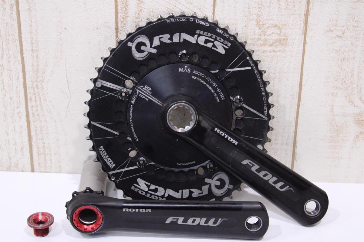 ★ROTOR ローター FLOW 170mm 52/39T 2x11s クランクセット BCD:130mm Q RINGS