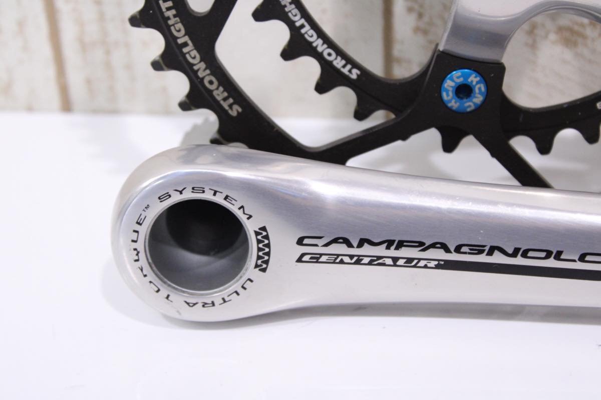 ★Campagnolo カンパニョーロ CENTAUR CT 170mm 50/36T 2x10s クランクセット BCD:110mm STRONGLIGHT換装 美品_画像5