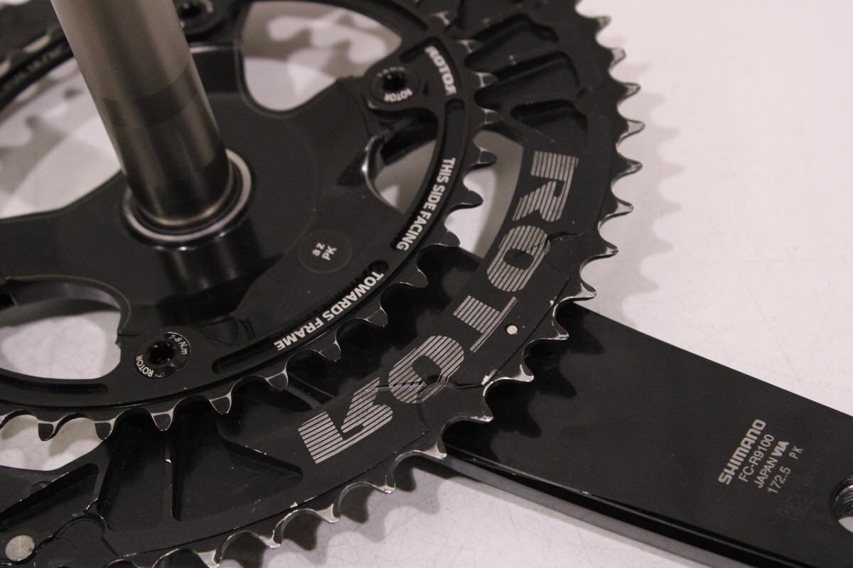 ★SHIMANO シマノ FC-R9100 DURA-ACE 172.5mm 52/36T 2x11s クランクセット ROTOR Q RINGS 換装 BCD:110mm 美品