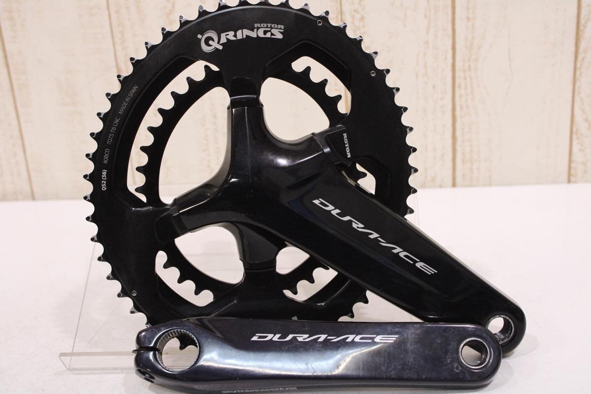 円高還元 2x11s 52/36T 172.5mm DURA-ACE FC-R9100 シマノ ★SHIMANO クランクセット 美品 BCD:110mm 換装 RINGS Q ROTOR セット