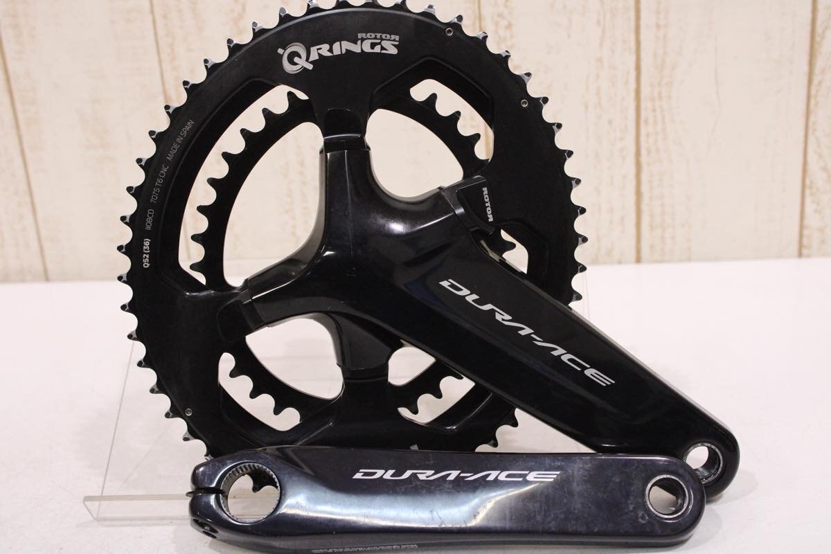 ★SHIMANO シマノ FC-R9100 DURA-ACE 172.5mm 52/36T 2x11s クランクセット ROTOR Q RINGS 換装 BCD:110mm 美品_画像1