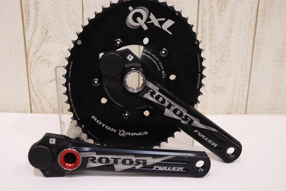 【新作入荷!!】 2×11s 53/38T QXL QRINGS 172.5mm MAS POWER 3D+ ローター ★ROTOR 両側計測 難あり BCD:110mm パワーメータークランクセット セット