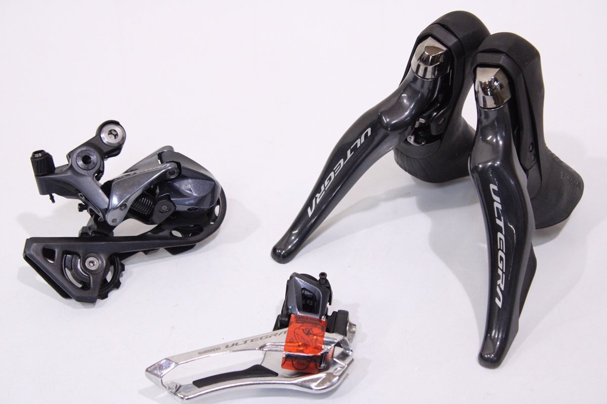 ★SHIMANO シマノ R8000シリーズ ULTEGRA 2x11s ST-R8025付属 油圧ディスクブレーキ 3点 グループセット 超美品