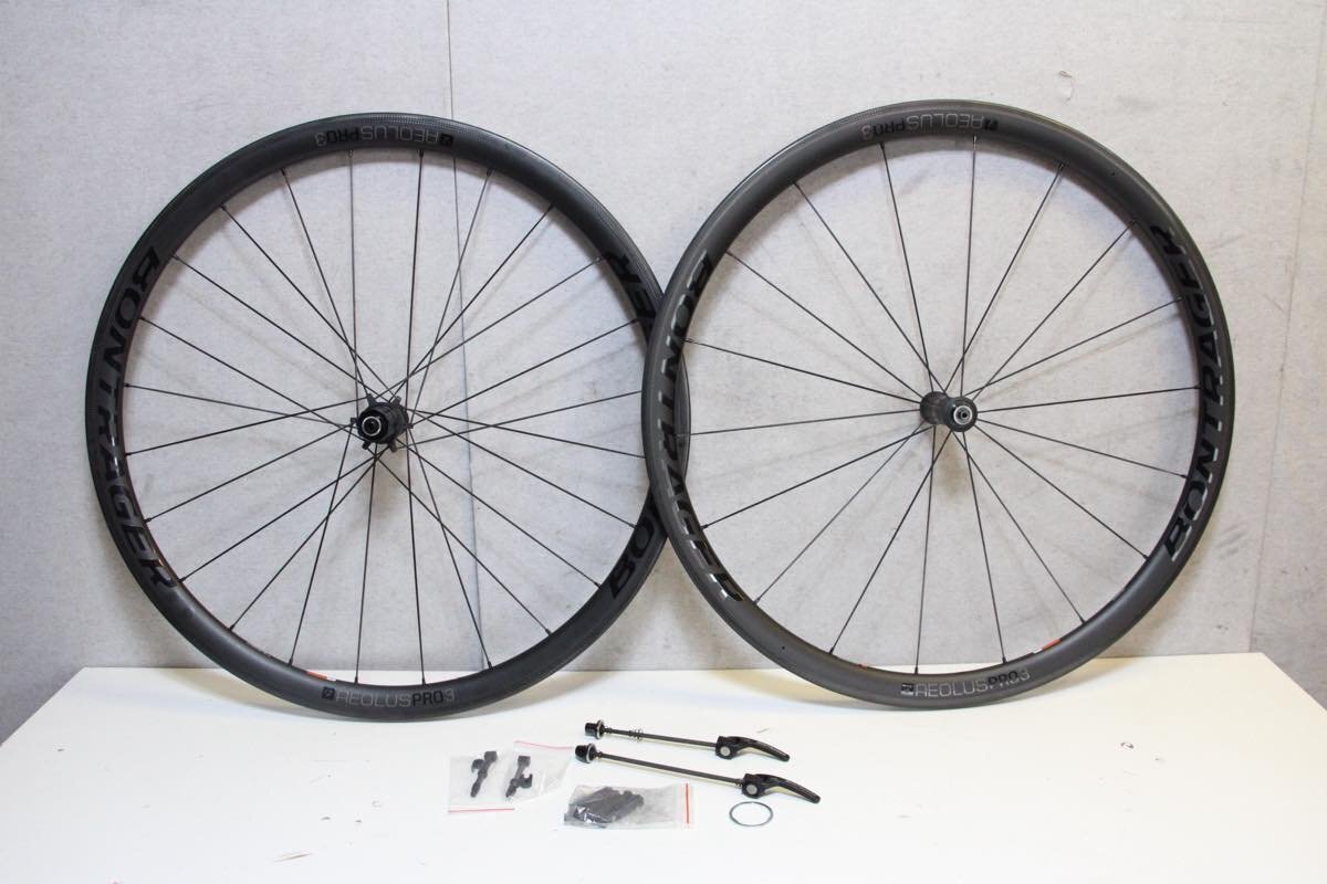 ○BONTRAGER ボントレガー Aeolus PRO 3 RIM シマノフリー 11s対応 クリンチャー チューブレス カーボンホイールセット 美品