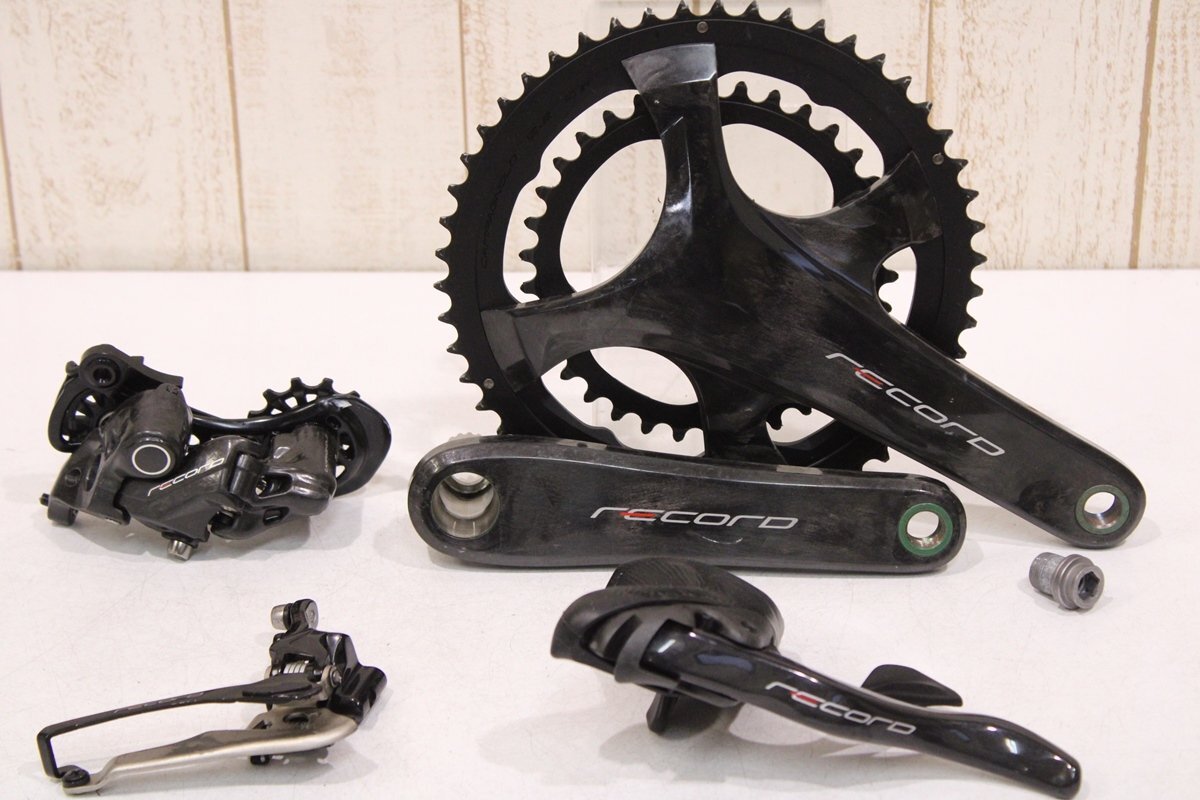 ★Campagnolo カンパニョーロ RECORD 2x12s リムブレーキ グループセット 170mm 50/34T 美品 難あり