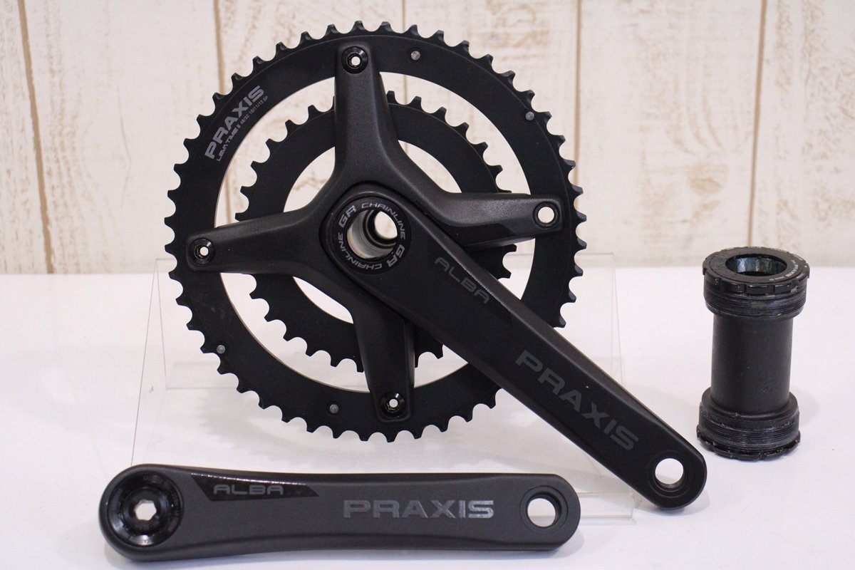 パリコレクション ★Praxisworks 超美品 BCD:160/104mm クランクセット 2x10/11/12s 48/32T 172.5mm ALBA-GR プラクシスワークス セット