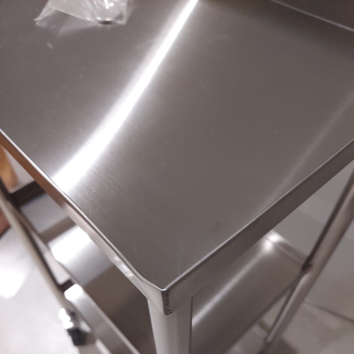  made of stainless steel Wagon almost new goods business use stainless steel 3 step kitchen beauty . interior distribution serving tray working bench 