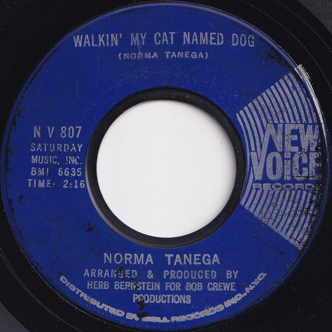 Norma Tanega Walkin\' My Cat Named Dog / I\'m The Sky New Voice US N V 807 206793 ROCK POP блокировка pop запись 7 дюймовый 45