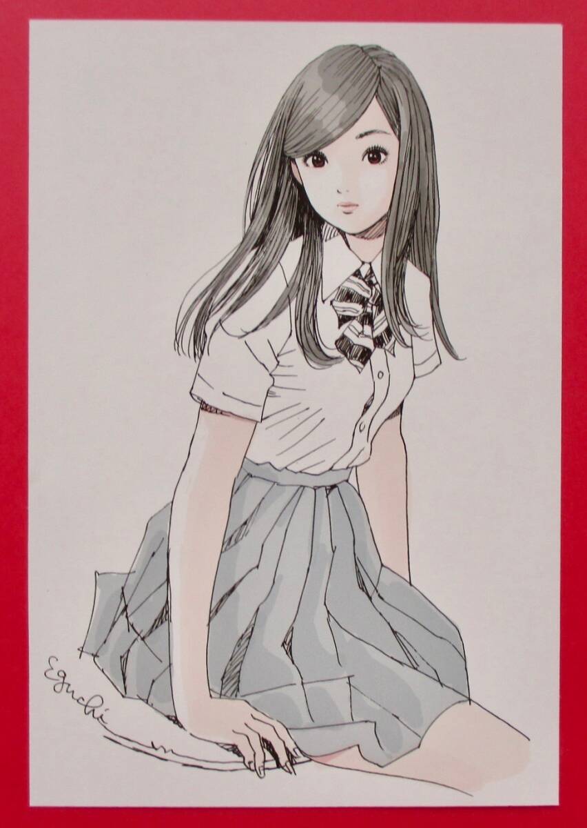  江口寿史 「制服」 印刷物 画集画 A4新品額入り_画像2