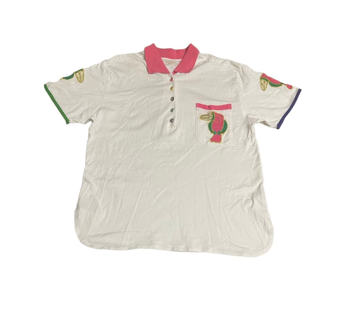 PANA・TENE レディーストップス 半袖Tシャツ M L 綿100% 襟付き ポロシャツ 半袖 トップス