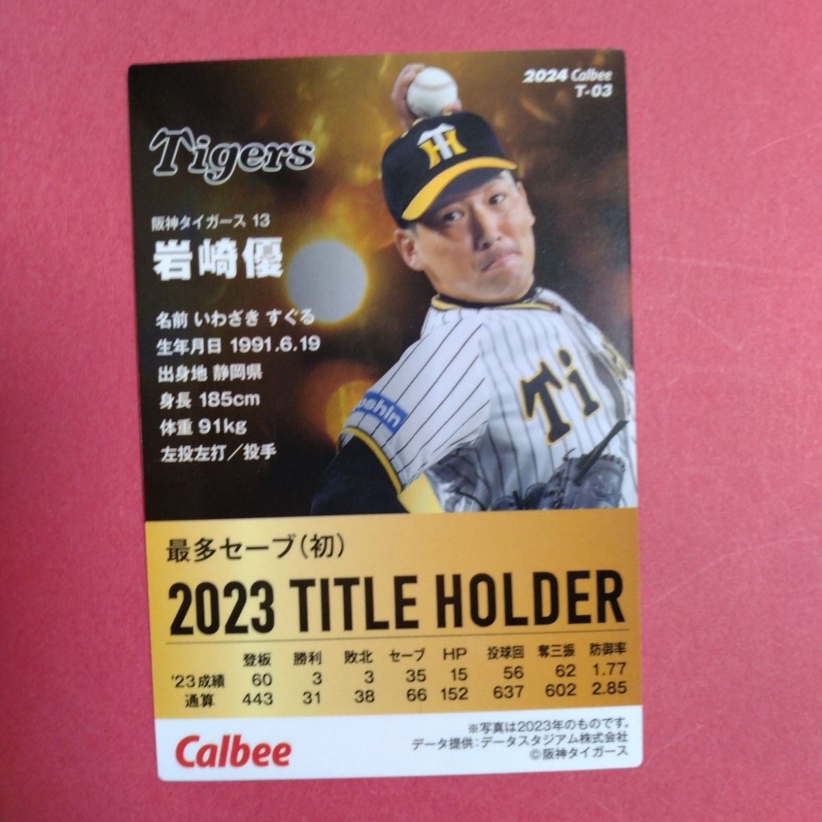 大山悠輔 岩崎優タイトルホルダーカード プロ野球チップス2024第1弾　